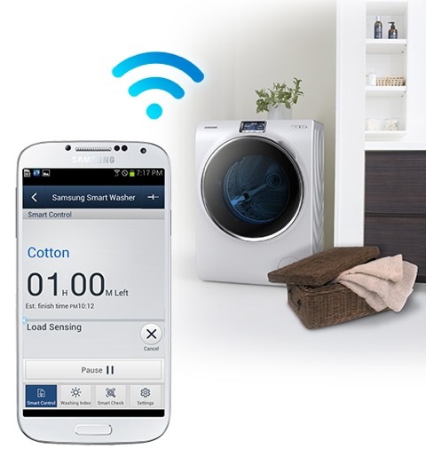 Современные стиральные машины могут управляться при помощи смартфона